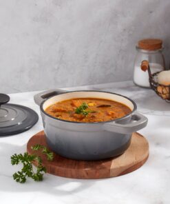 Alternative view of 1-Quart Enameled Cast Iron Dutch Oven, Gray