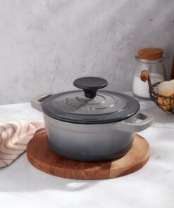 1-Quart Enameled Cast Iron Dutch Oven, Gray