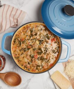 Alternative view of 3-Quart Enameled Cast Iron Dutch Oven, Blue