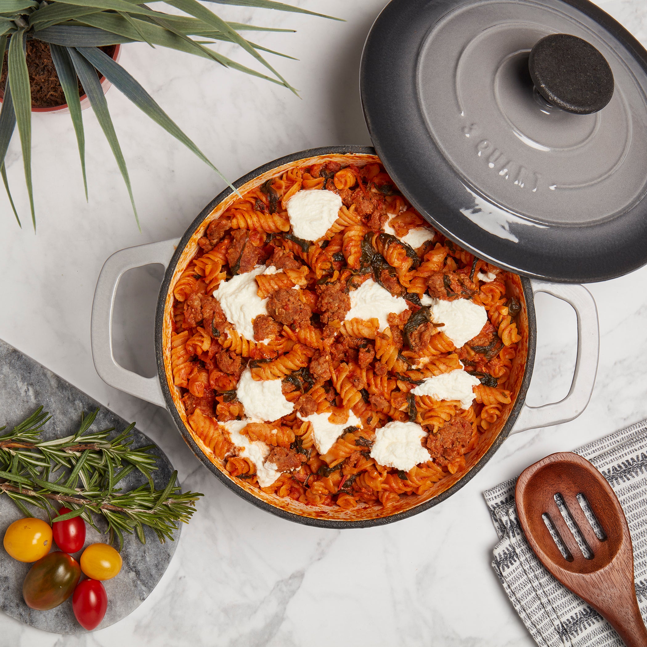 3-Quart Enameled Cast Iron Dutch Oven, Gray - Image 2