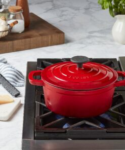 3-Quart Enameled Cast Iron Dutch Oven, Red