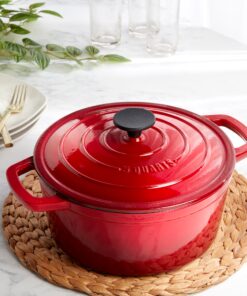 5-Quart Enameled Cast Iron Dutch Oven, Red