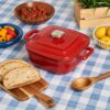 4-Quart Enameled Cast Iron Square Dutch Ovens, Red